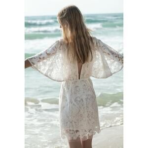 NWT Sabina Musayev Sondrine Dress White Lace Size XS Chic Feminine Romantic Sexy